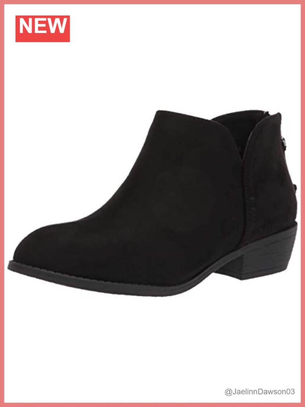 Faux Suede Ankle Booties Block Heel Zip Closure Round Toe Women's Shoes